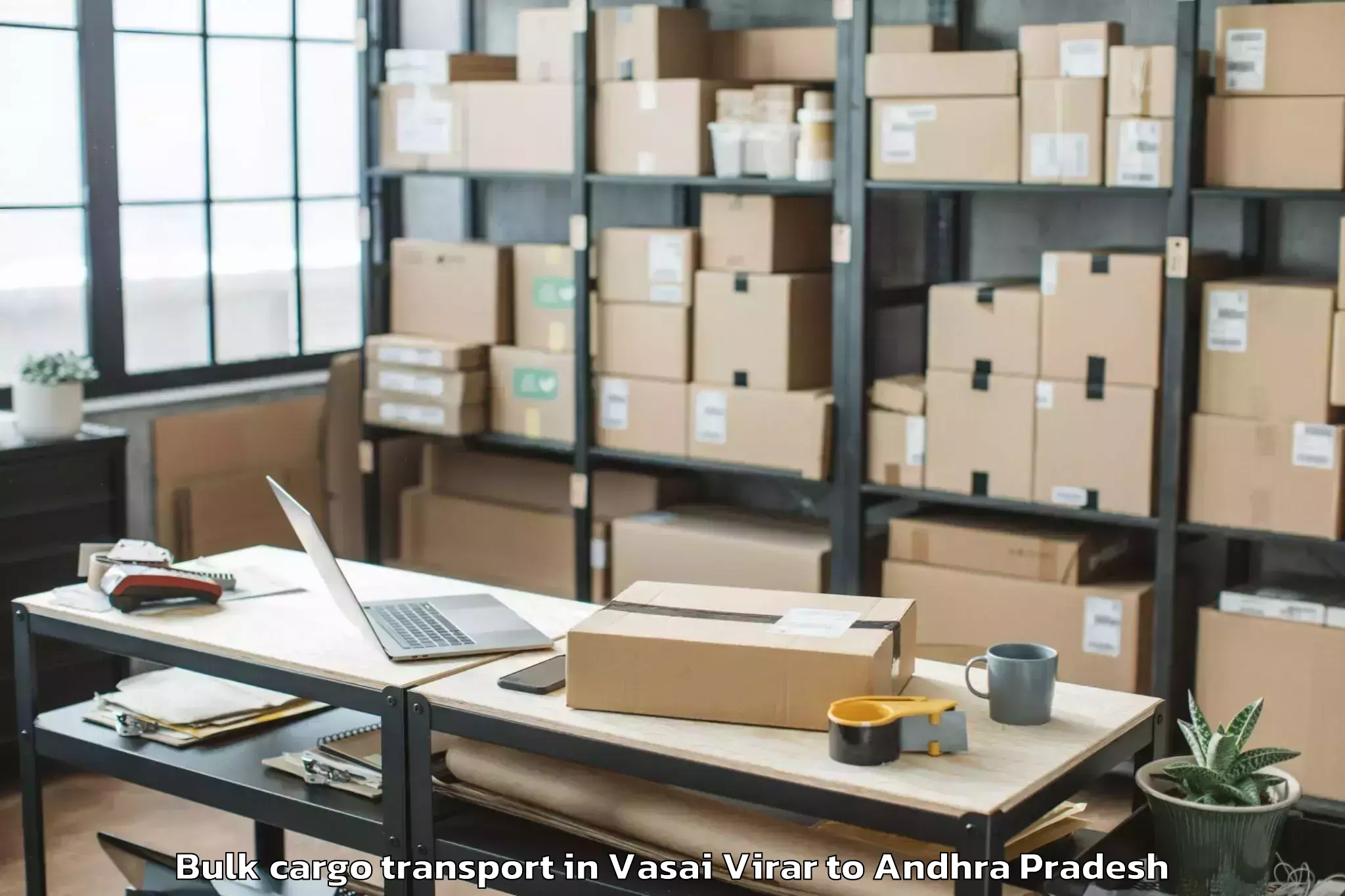 Affordable Vasai Virar to Vignan University Guntur Bulk Cargo Transport